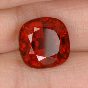 Grenat hessonite orange naturelle coupe coussin, 5,35 ct, VS-SI