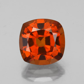 Grenat hessonite rouge naturelle coupe coussin, 2,25 ct, VS-SI