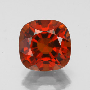 Grenat hessonite orange naturelle coupe coussin, 2,61 ct, VS