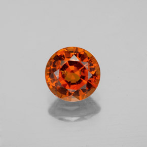 Grenat hessonite orange naturelle coupe roude, 1,26 ct, VS-SI