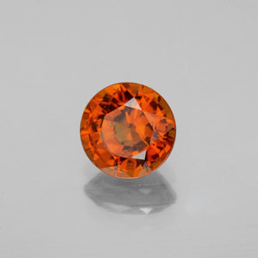Grenat hessonite orange naturelle coupe roude, 1,26 ct, VS-SI