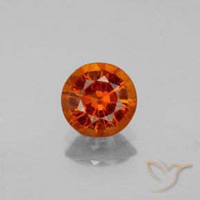 Grenat hessonite orange naturelle coupe roude, 1,22 ct, SI