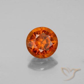 Grenat hessonite orange naturelle coupe roude, 1,22 ct, SI