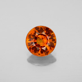 Grenat hessonite orange naturelle coupe roude, 1,09 ct, VS