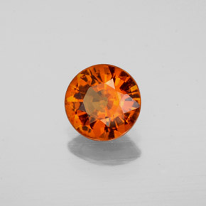 Grenat hessonite orange naturelle coupe roude, 1,09 ct, VS