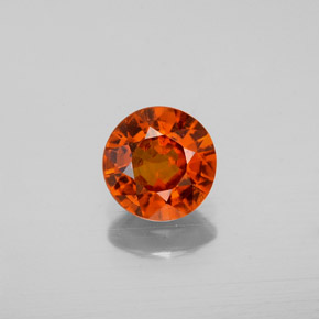 Grenat hessonite orange naturelle coupe roude, 1,04 ct, VS