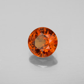 Grenat hessonite orange naturelle coupe roude, 1,04 ct, VS