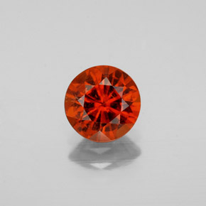 Grenat hessonite orange naturelle coupe roude, 1,14 ct, VS-SI