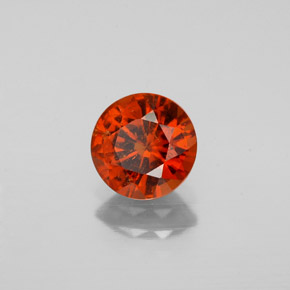 Grenat hessonite orange naturelle coupe roude, 1,14 ct, VS-SI