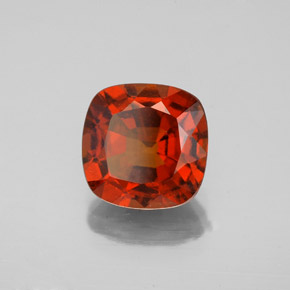 Grenat hessonite orange naturelle coupe coussin, 2,47 ct, VS