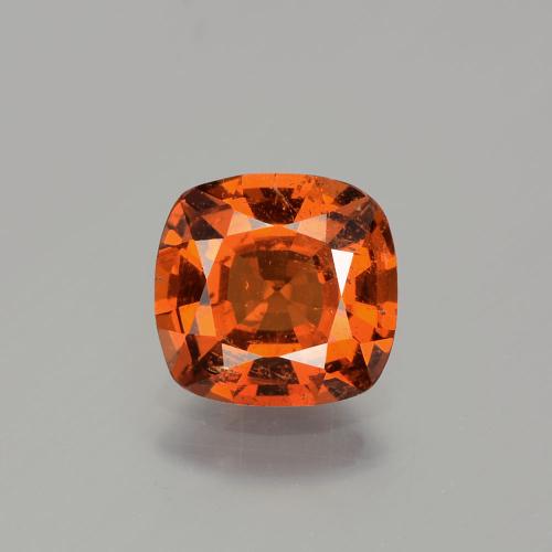 Grenat hessonite rouge naturelle coupe coussin, 1,74 ct, SI