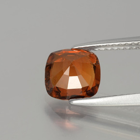 Grenat hessonite rouge naturelle coupe coussin, 1,74 ct, SI
