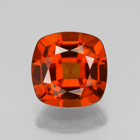Grenat hessonite orange naturelle coupe coussin, 2,01 ct, VS