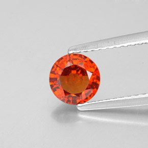Grenat hessonite orange naturelle coupe roude, 0,93 ct, VS-SI