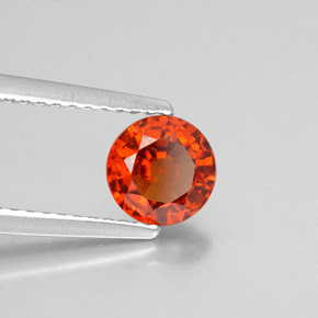Grenat hessonite orange naturelle coupe roude, 0,93 ct, VS-SI