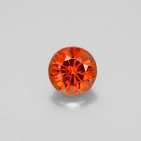Grenat hessonite orange naturelle coupe roude, 1,15 ct, VS
