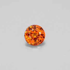 Grenat hessonite orange naturelle coupe roude, 0,62 ct, VS-SI