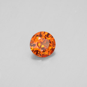 Grenat hessonite orange naturelle coupe roude, 0,62 ct, VS-SI