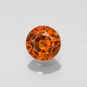 Grenat hessonite orange naturelle coupe roude, 0,79 ct, VS