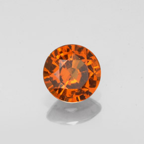 Grenat hessonite orange naturelle coupe roude, 0,79 ct, VS