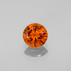 Grenat hessonite orange naturelle coupe roude, 0,79 ct, VS-SI