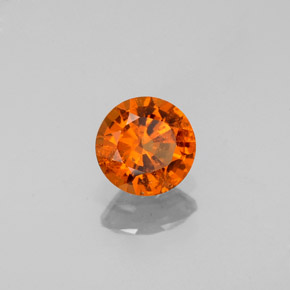 Grenat hessonite orange naturelle coupe roude, 0,79 ct, VS-SI