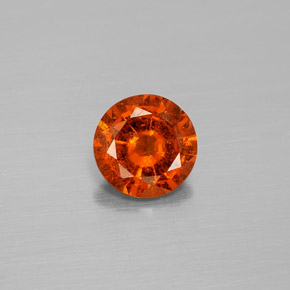 Grenat Hessonite Cannelle Orange naturelle Coupe roude, 1.25 ct, SI