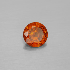 Grenat Hessonite Cannelle Orange naturelle Coupe roude, 1.25 ct, SI