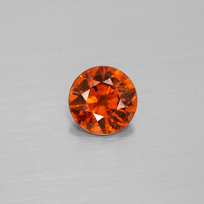 Grenat hessonite orange naturelle coupe roude, 1,02 ct, SI