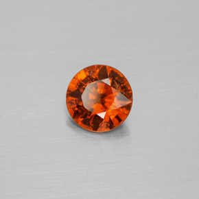 Grenat hessonite orange naturelle coupe roude, 1,02 ct, SI