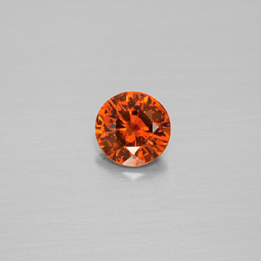 Grenat hessonite orange naturelle coupe roude, 0,71 ct, VS-SI