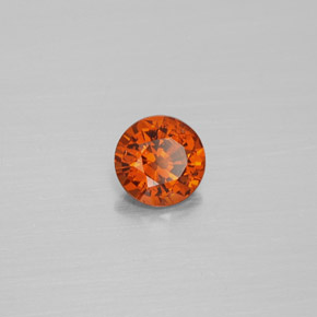 Grenat hessonite orange naturelle coupe roude, 0,71 ct, VS-SI