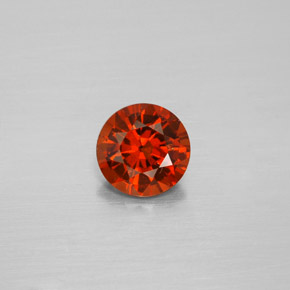 Grenat hessonite orange naturelle coupe roude, 1,22 ct, VS-SI