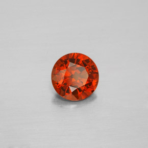 Grenat hessonite orange naturelle coupe roude, 1,22 ct, VS-SI