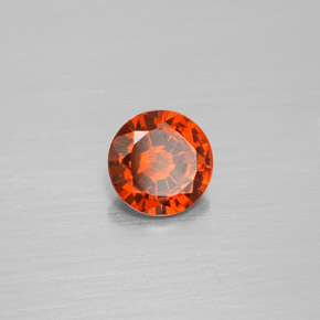 Grenat hessonite orange naturelle coupe roude, 1,21 ct, VS