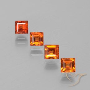 Achetez naturel 1.39ct Orange moyen-foncé Grenat Hessonite gems, Carré, En provenance Sri Lanka chez GemSelect. En stock, livraison internationale!