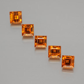 Achetez naturel 1,80ct orange grenat hessonite gems, carré, en provenance sri lanka chez gemselect. en stock, livraison internationale!