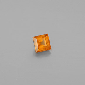 Grenat hessonite orange naturelle carré, 0,31 ct, VS