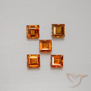 1.43ctw Naturel Orange foncé Grenat Hessonite, Carré, VS