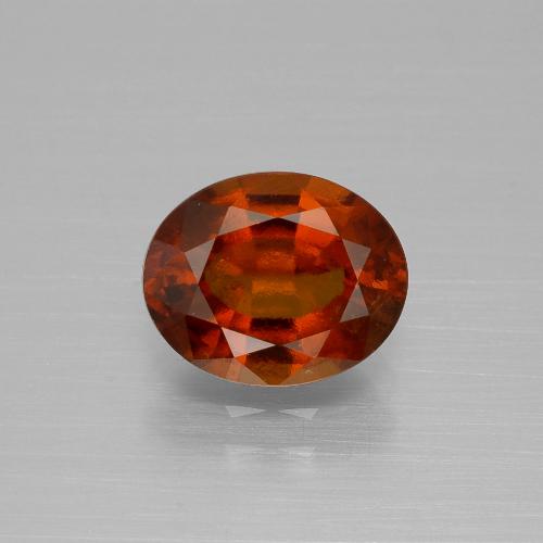 Grenat hessonite rouge naturelle coupe ovale, 2,17 ct, VS