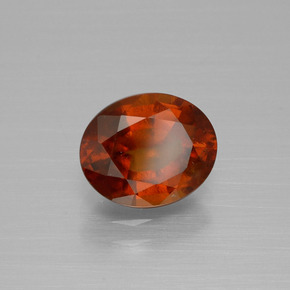 Grenat hessonite rouge naturelle coupe ovale, 2,17 ct, VS