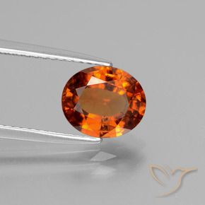 Grenat Hessonite Orange foncé naturelle ovale, 2.08 ct, VS-SI