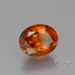 Grenat Hessonite Orange foncé naturelle ovale, 2.09 ct, VS