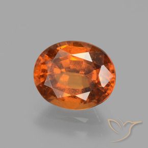 Grenat Hessonite Orange moyen naturelle ovale, 2.10 ct, VS-SI
