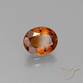 Grenat Hessonite Orange rougeâtre naturelle ovale, 1.67 ct, VS