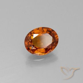 Grenat Hessonite Ambre orange naturelle ovale, 1.65 ct, VS-SI