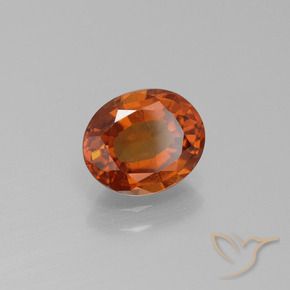 Grenat Hessonite Orange foncé naturelle ovale, 1.84 ct, VS