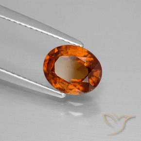 Grenat Hessonite Orange foncé naturelle ovale, 1.65 ct, VS