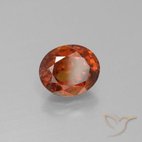 Grenat Hessonite Orange foncé naturelle ovale, 1.87 ct, VS
