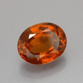 Grenat Hessonite Ambre orange naturelle Coupe ovale, 1.86 ct, VS
